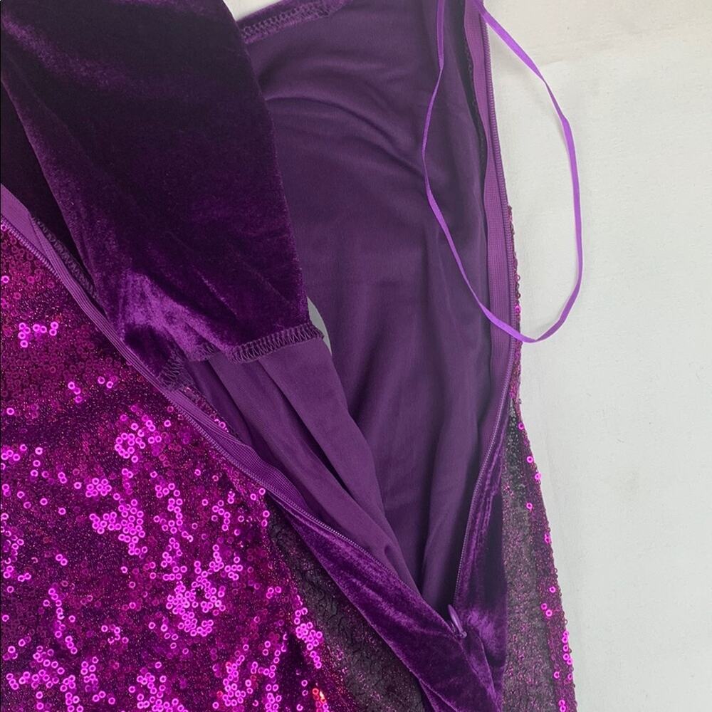 Capsulle size small Purple Sequin velour mini Dress party night boutique - Picture 9 of 12